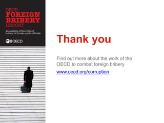 Thank you 
Find out more about the work of the 
OECD to combat foreign bribery 
www.oecd.org/corruption 
