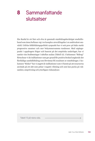 45NÄR TILLITEN PRÖVAS
Elamri menar att religionens plats i organisationen uttrycks genom dess
styrdokument, att verksamheten utgår från muslimska värderingar. Det kan
underlätta när de som arbetar på fältet vill komma in i vissa sammanhang
och länder, speciellt i arbete kring utvecklingsfrågor. Den muslimska profi-
len som Islamic Relief har kan tänkas underlätta i muslimska sammanhang
i frågor om exempelvis kvinnors rättigheter, menar Elamri, då de förstår att
organisationen inte vill beröva dem deras identitet eller religion.
Islamic Relief anordnade inte någon folkbildningsverksamhet under 2017
respektive 2016. Under 2015 hade de fyra arrangemang, som inkluderade 400
timmar bestående av 15 deltagare51
i folkbildningsverksamhet. Organisatio-
nen är därmed den minsta medlemsorganisationen hos Ibn Rushd mätt i an-
tal statsberättigade timmar i folkbildningsverksamhet under 2015, och har
inte haft någon folkbildningsverksamhet hos Ibn Rushd de två senaste åren.
Islamic Relief är inte ett registrerat trossamfund och får därmed inte stöd av
SST. Organisationen finansieras till stor del av insamling från fysiska eller
juridiska personer52
men också av biståndsmyndigheter såsom SIDA53
.
Islamiska Shiasamfunden i Sverige (aktiv)
Islamiska Shiasamfunden (ISS) är ett ideellt, religiöst och demokratiskt tros-
samfund som grundades 1991. ISS skickade in en ansökan till Myndigheten
för stöd till trossamfund (SST) 1994 som avslogs. I februari 2003 lämnade
ISS in en ny ansökan som beviljades. Samfundet består av cirka 60 medlems-
föreningar och är formad som ett rikstäckande paraplyorganisation för shia-
muslimska församlingar i Sverige. Enligt ISS hemsida är visionen att driva
ett centralt kansli för information och samordning av verksamheter mellan
församlingar, men även företräda Sveriges shiamuslimska föreningar i kon-
takt med svenska myndigheter och institutioner. I den sistnämnda inklude-
ras att agera officiell talesman i kontakt med den svenska regeringen. Utöver
detta säger sig ISS företräda Sveriges shiamuslimer i diverse sammanhang
rörande muslimska intressen, men också bistå med stöd och råd till sina med-
lemsförsamlingar. ISS är även en aktör som ger möjlighet för både muslimer
51	 Ibn Rushd Studieförbund årsberättelse 2017. Ibn Rushd. https://www.ibnrushd.se/wp-content/uplo-
ads/2018/08/Ibn_Rushd_arsberattelse_2017_web.pdf
52	 Insamlingspolicy. Islamic Relief Sverige (u.å.). https://islamic-relief.se/om-oss/var-organisation/
insamlingspolicy/
53	 Stöd från SIDA för insatser i Gaza. Islamic Relief Sverige (2010). https://islamic-relief.se/stod-fran-
sida-for-insatser-i-gaza/
 