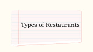 Types of Restaurants
 