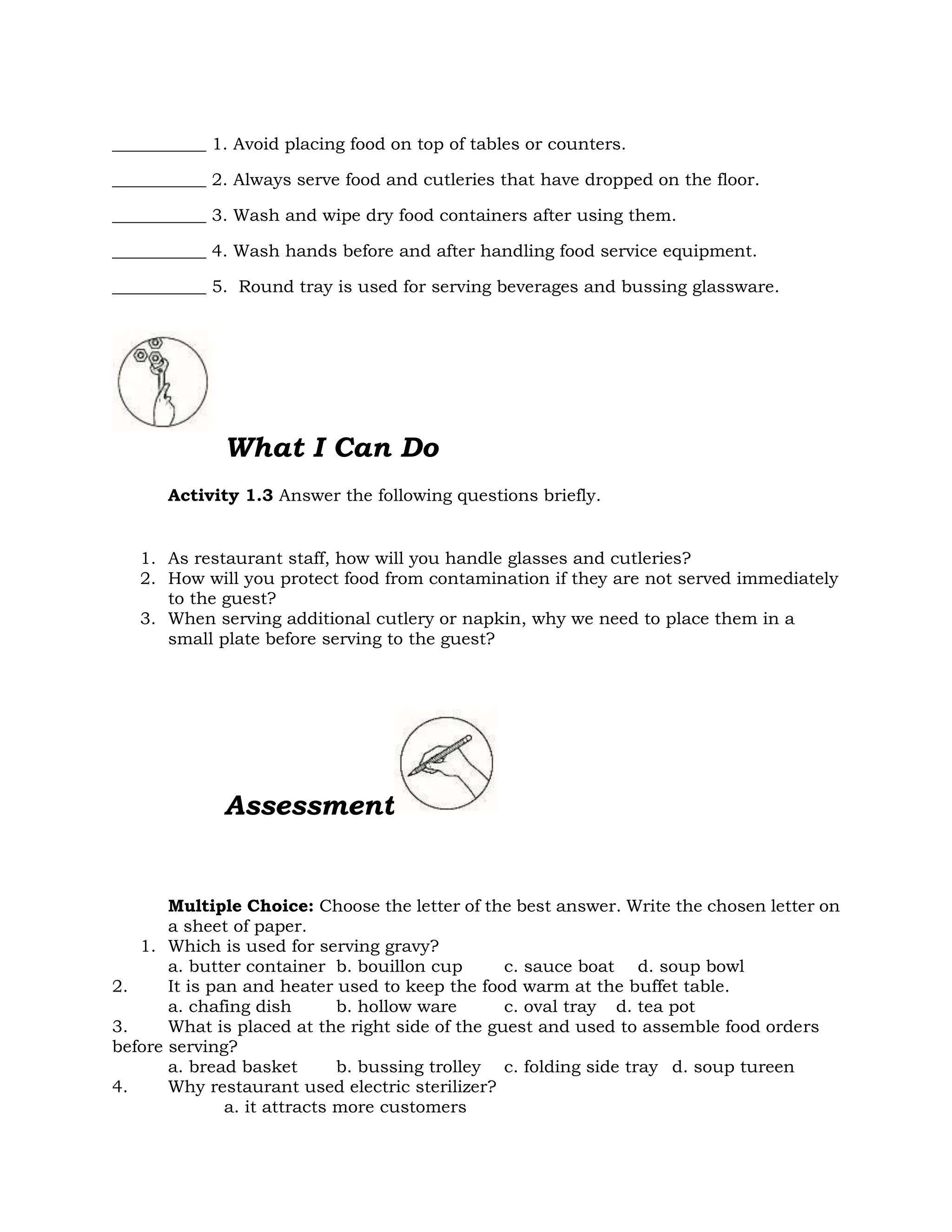 FBS-week-2 Prepare of Service Equipment and Supplies.docx