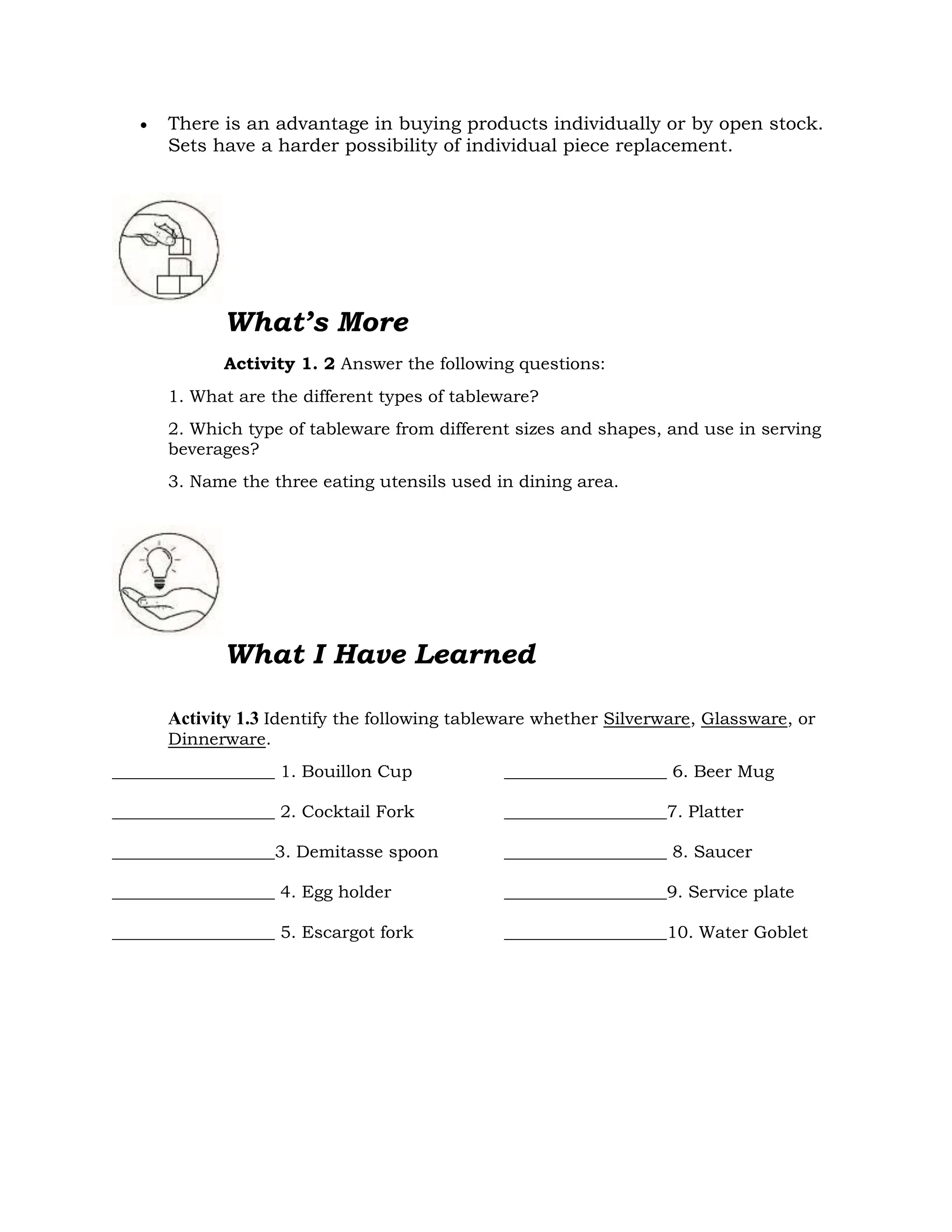 Basic Types Of Tableware