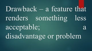 Drawback Example TECHNICAL TERMS USED IN FOOD AND BEVERAGE SERVICES NCII | PPTX