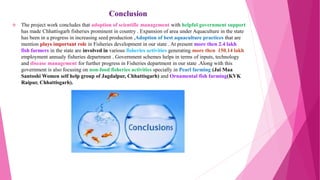 Fish Production Conclusion Status of chhattisgarh fisheries 2021 | PPTX