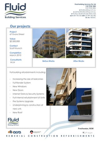 Project
67 Evans Street

Value
$2,500,000

Contact
Scott Krunch

Completion
March 2010

Consultants
Acor



Full building ...