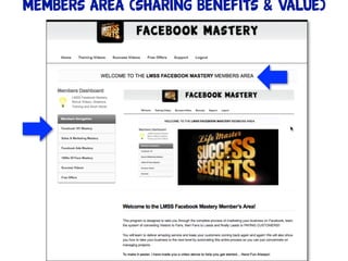 members area (sharing benefits & value)
 