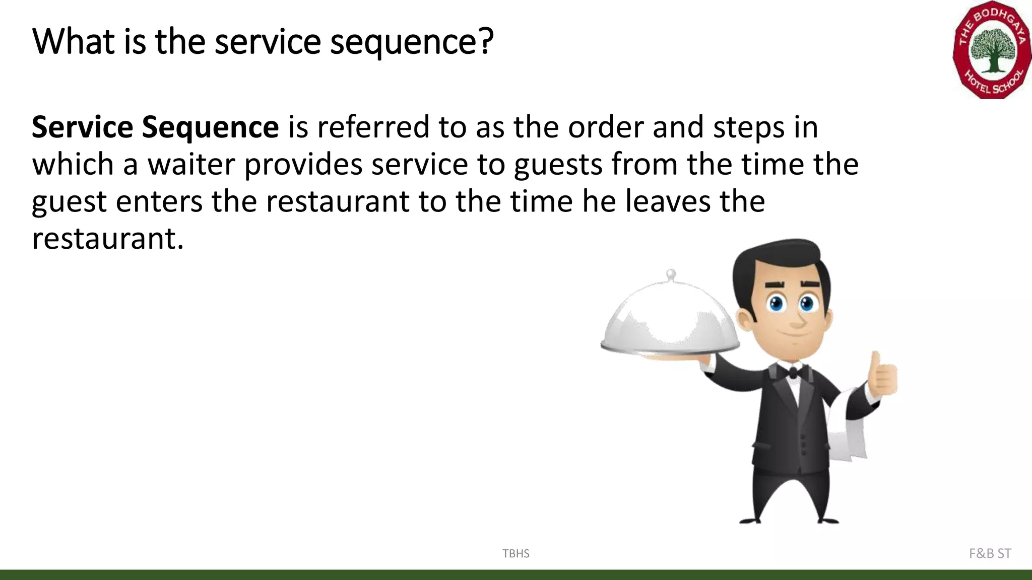 service sequence and welcoming the guest | PPTX