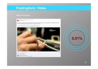 Postingform: Video

Worst Practice:




                     0,01%




                             22
 