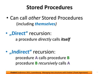 Handling tree structures — recursive SPs, nested sets, recursive CTEs | PPT
