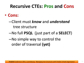 Handling tree structures — recursive SPs, nested sets, recursive CTEs | PPT