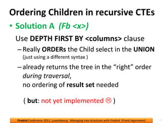 Handling tree structures — recursive SPs, nested sets, recursive CTEs | PPT