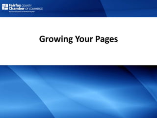 Growing Your Pages
 