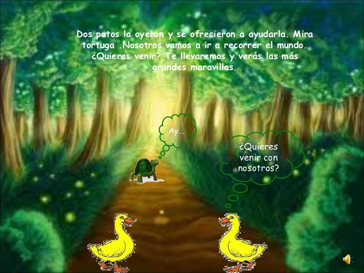 Fábula la tortuga y los patos.