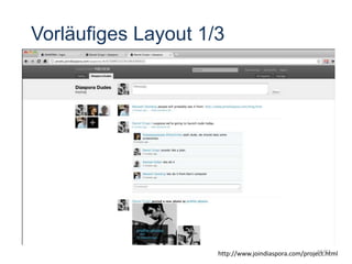 Vorläufiges Layout 1/3
http://www.joindiaspora.com/project.html48/63
 