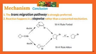 20
ConclusionMechanism
1. The trans migration pathwayis strongly preferred.
2. Reaction happens in a stepwise rather than a concerted mechanism.
 
