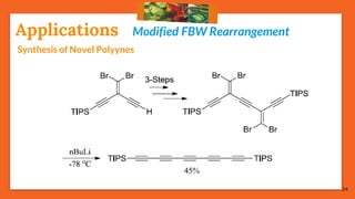 24
Modified FBW RearrangementApplications
Synthesis of Novel Polyynes
 