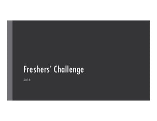 Freshers’ Challenge
2018
 