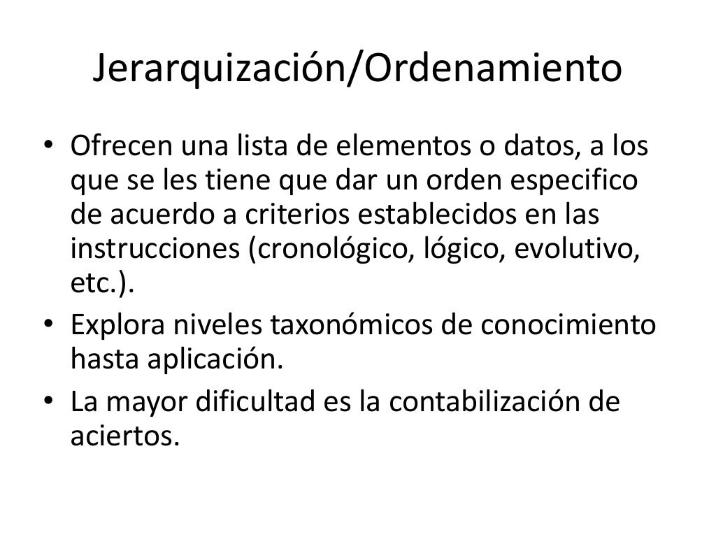Tipos de reactivos para un examen objetivo