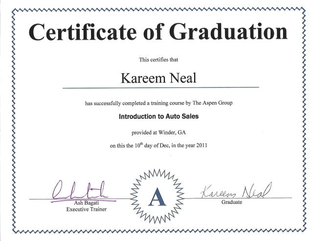 certificate for training certificate for training