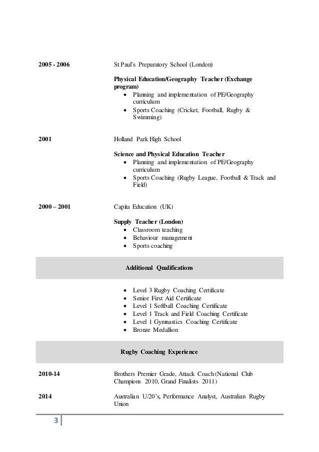 curriculum vitae sports coach curriculum vitae sports coach
