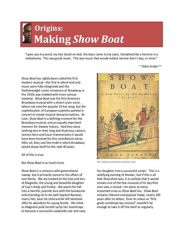 SHOW BOAT STUDY GUIDE