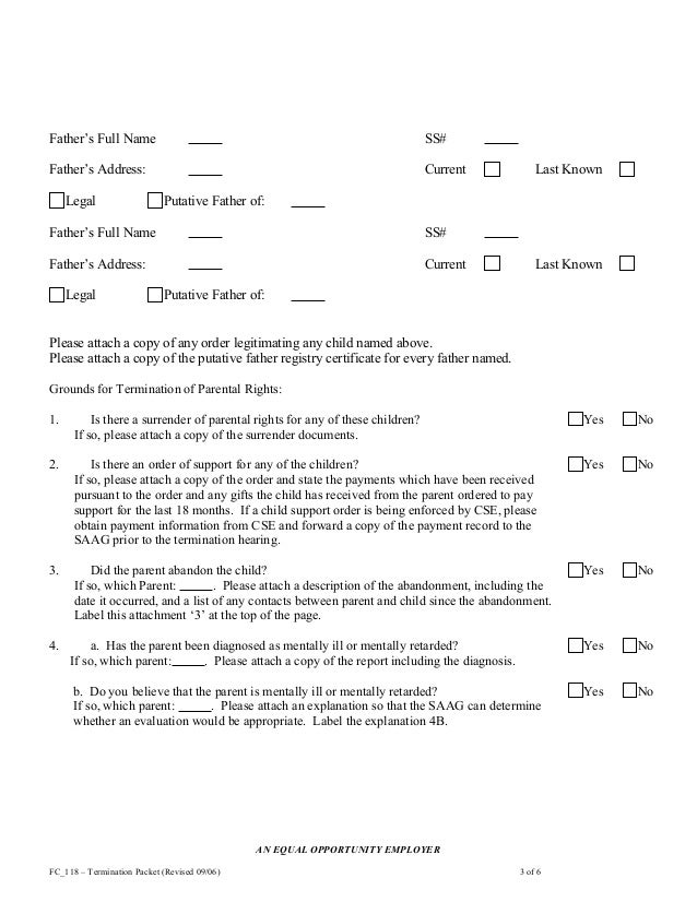 Fc 118 Termination Packet Termination Questionnaire And Reporting Fo Fc 118 Termination Packet Termination Questionnaire And Reporting Fo