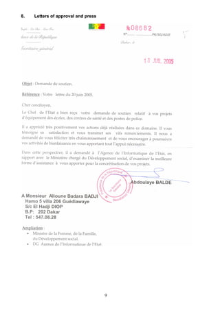 8. Letters of approval and press
9
 