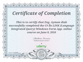 C# İle LINK (Language Integrated Query) Windows Form App. | PPT