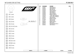 X ON DEMAND* NEW PARTC130009090
CHASSIS # 3333
POS PARTNUMBER PARTNAME PIECE
20 50180657 SHIM 20X24X0,25 x
20 50180653 SHIM 20X34X0,20 x
20 50180634 RING 20X22,9X1 x
20 50180650 SHIM 20,2X28X0,20 x
20 50180663 SHIM 20X36X0,25 x
20 50180664 SHIM 20X38X0,25 x
20 50180659 SHIM 20,2X28X0,25 x
21 50180209 WASHER 21X36X0,25 x
22 50180330 * PRESS. RING 22X18X0,30 x
23 50180635 SHUTTLE VALVE 23X38X0,25 x
23 50180578 SHIM D23XD16X2 x
24 40541061 WASHER 24,5X34X2 x
28 36120469 SHIM 28,5X14X2 x
28 36120471 SHIM 28,5X14X5 x
32 48600460 WASHER 32X42X2,5 x
32 50600065 SHIM 32X45X2 x
32 46811637 PRESSURE RING 36X32,25 x
52 50600002 SHIM 52X59X2,2 x
080000190
FFCC 335500 22001177WP SHIMS FOR SETTING
 