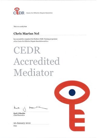 Nel, CM - Commercial Mediator - CEDR accredited