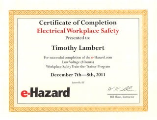 E-Hazard Electrical Workplace Safety TTT