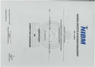 NIBM Certificate PPT NIBM Certificate PPT