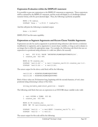 Page 82 CobolScript®
Developer’s Guide
 