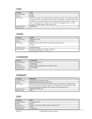 CobolScript®
Developer’s Guide Page 143
Command: IF
ELSIF clauses should always be placed in the order that you want each ELSIF condition
evaluated, if the order is relevant. Generally, the use of ELSIF clauses will necessitate
the use of an ELSE to cover all other cases; good programming practice warrants the use
of an ELSE when using ELSIFs even if no action should be taken in the ELSE case.
This can be done by using the CONTINUE statement, which acts as a placeholder or ‘do
nothing’ statement, as in the following:
IF var  1
DISPLAY `Greater than one`
ELSIF var =1
DISPLAY `Equal to one`
ELSIF var  0
DISPLAY `Less than zero`
ELSE
CONTINUE
END-IF.
Condition and elsif-condition are any normal expressions that evaluate to a number;
typically, conditions are statements of fact, and therefore can only evaluate to 1 (TRUE)
or 0 (FALSE), as in the following cases:
IF var = 1
IF letter IS ALPHABETIC THEN
IF ALPHABETIC(letter)
IF a = 1 OR a = 2 THEN
IF (x + y + z) IS NOT GREATER THAN 6 AND y = 4
In the above cases, all TRUE-evaluating conditions have an integer value of 1.
However, in CobolScript, any nonzero condition result is considered TRUE, and only
zero results are considered FALSE. Therefore, the following type of conditions are also
possible in CobolScript:
IF (–5) THEN
IF var
IF NOT(var)
IF x + y + z
For COBOL programmers, note that CobolScript enforces C-like rules for expression
construction. COBOL constructs such as implied subjects and implied operators
encourage poor programming practices and are not permitted in CobolScript – all
conditions must be completely and explicitly defined.
For more information on conditions and expressions, refer to the Expressions and
Conditions section in Chapter 3, CobolScript Language Constructs.
Example Usage: IF var1  var2
DISPLAY `var1 is greater than var2`
ELSIF var  var2
DISPLAY `var1 is less than var2`
ELSE
DISPLAY `var1 is equal to var2`
END-IF
Sample Program: IF.CBL
 