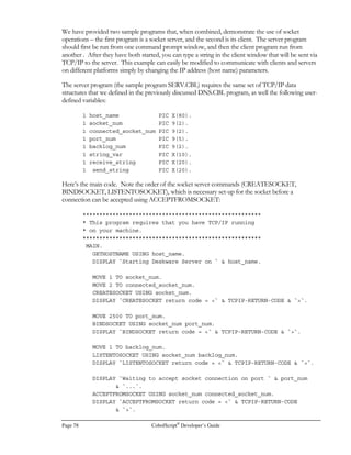 Dynamic selects are table queries that require external parameters, as in the following SQL
statement:
SELECT customer_name
FROM order_table
WHERE customer_id = $customer_id_var
AND order_number  $order_number_var
Here, the fields $customer_id_var (the value assigned to the shell script variable customer_id_var)
and $order_number_var are passed in to the query from an external source (in this case, the shell
script).
Here’s our new shell script to handle the above query:
#!/bin/ksh
customer_id_var=$1
order_number_var=$2
sqllogin ‘userid/passwd’ EOF queryresult.dat
SET HEADING OFF
SET ECHO OFF
SET BREAK OFF
WHENEVER SQLERROR pkg_output.screen_write(‘Database error’|SQLERROR)
 
