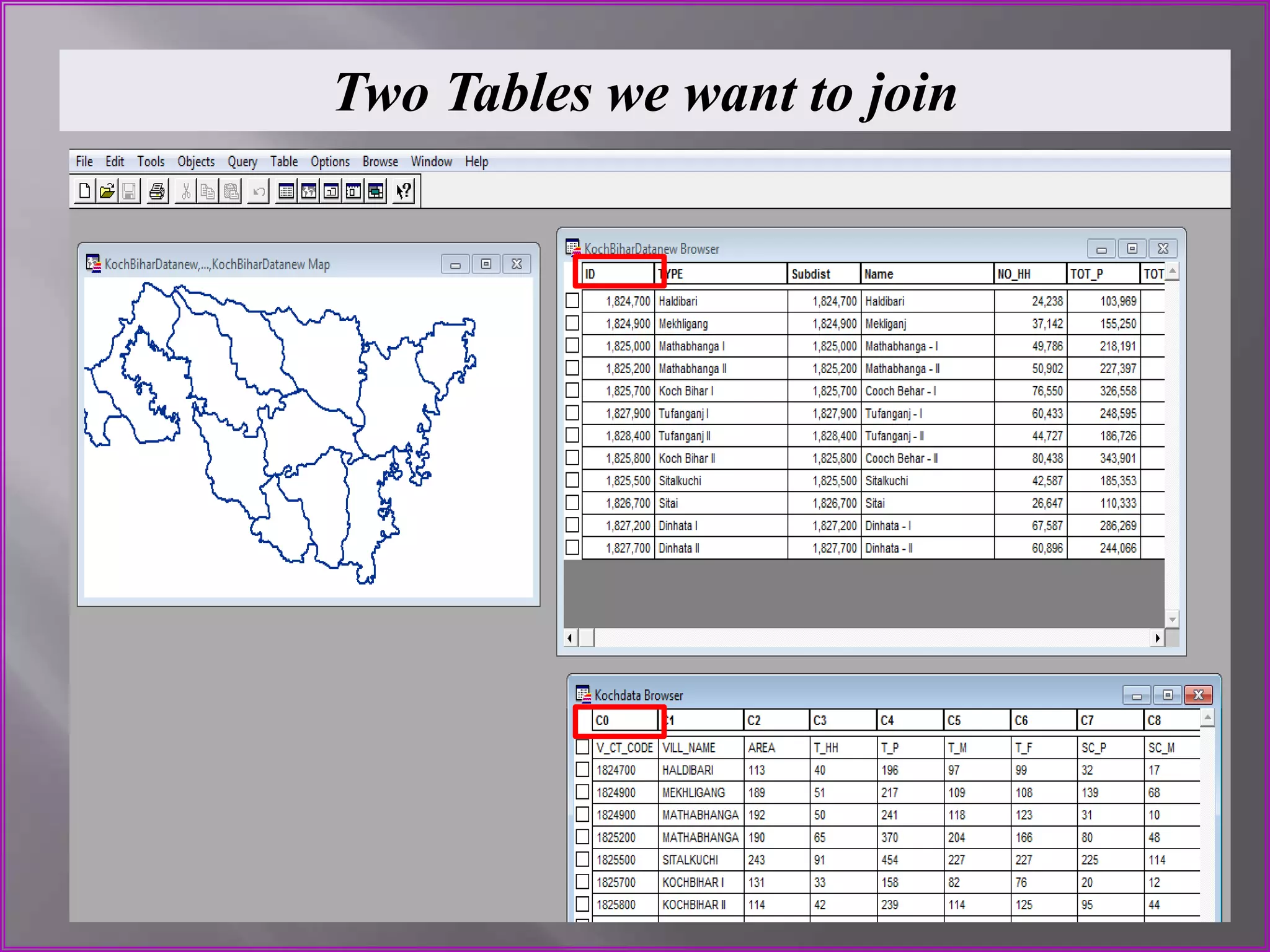 Two Tables we want to join
 