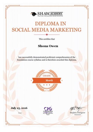 Shaw academy Social Media Diploma