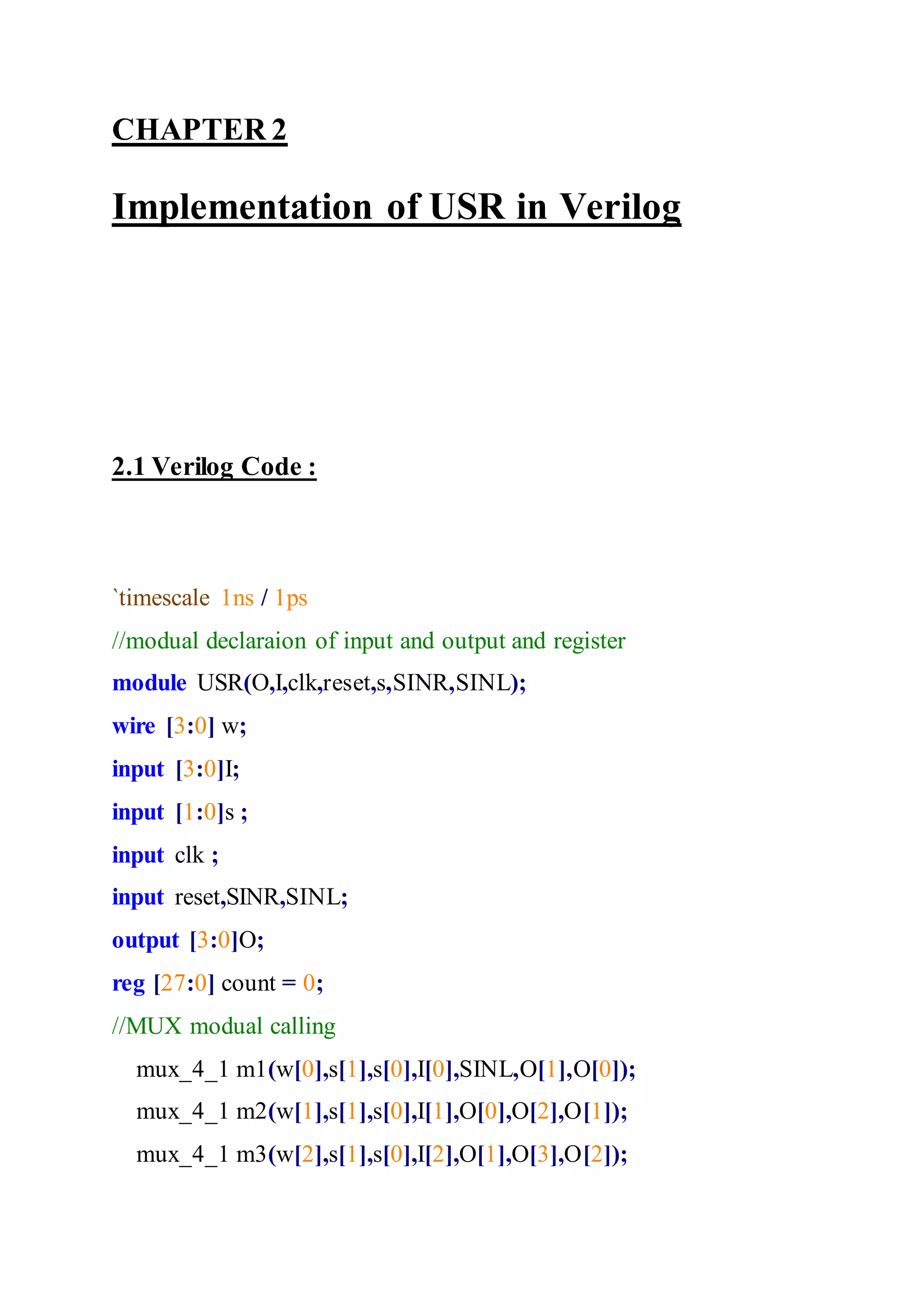 4 bit uni shift reg