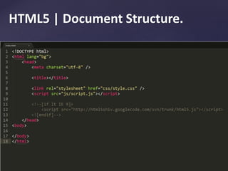 HTML5 | Document Structure.
 
