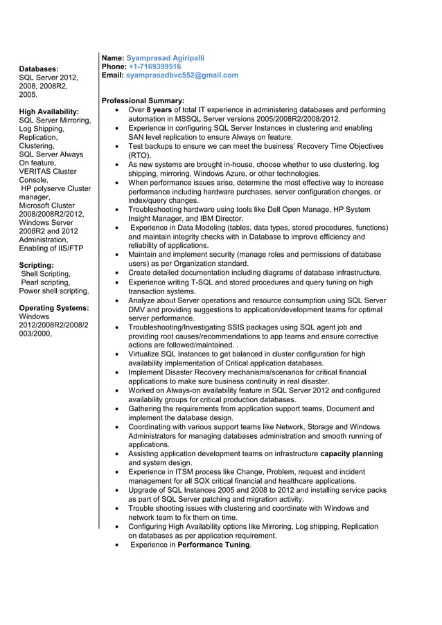 SQL_DBA USA_M&T Bank | PDF