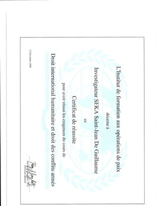 Certificate of International human right