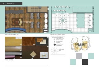 RENDERED FLOOR PLAN REFLECTED CEILING PLAN
6' - 0"5' - 4 1/2"6' - 0"5' - 0"
4' - 6" 4' - 6"4' - 4 1/2"5' - 0"
7'-3"7'-2"
LIGHTIING LEGEND
8” RECESSED CAN
COPPER GLOBE
10” INDUSTRIAL
SCONCE
WROUGHT IRON
CHANDELIER
OVER-SIZED
FAN
FINISH BOARD
HOSPITALITY24
6' - 0"5' - 4 1/2"6' - 0"5' - 0"
4' - 6" 4' - 6"4' - 4 1/2"5' - 0"
7'-3"7'-2"
No. Descr
the brew house
 