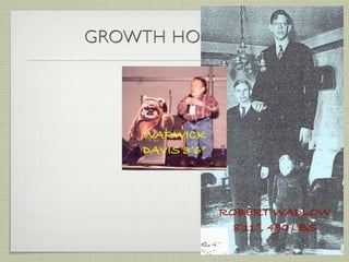 GROWTH HORMONE




    WARWICK
    DAVIS 3’6”




                 ROBERT WADLOW
                   8’11”, 490 LBS
 