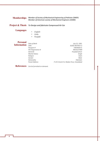 Pakistan Asme New CV formate for job with Cover letter | PDF