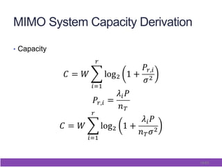 18/65
MIMO System Capacity Derivation
•  Capacity
 