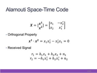 45/65
Alamouti Space-Time Code
•  Orthogonal Property
•  Received Signal
 