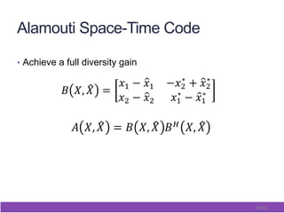 49/65
Alamouti Space-Time Code
•  Achieve a full diversity gain
 
