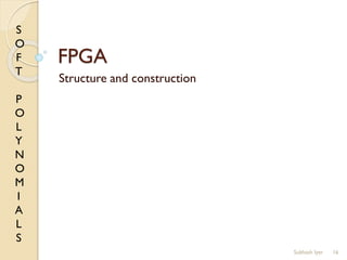 S
O
F
T
P
O
L
Y
N
O
M
I
A
L
S
FPGA
Structure and construction
16Subhash Iyer
 