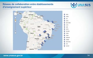 Réseau de collaboration entre établissements
d'enseignement supérieur

www.unasus.gov.br

14

 