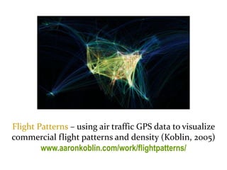 Master on Software Engineering :: Human-Computer Interaction
Dr. Sabin-Corneliu Buraga – www.purl.org/net/busaco
visualization taxonomy
Flight Patterns – using air traffic GPS data to visualize
commercial flight patterns and density (Koblin, 2005)
www.aaronkoblin.com/work/flightpatterns/
 