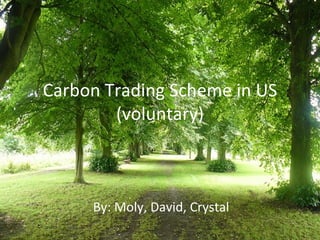 Carbon Trading Scheme in US (voluntary) By: Moly, David, Crystal 